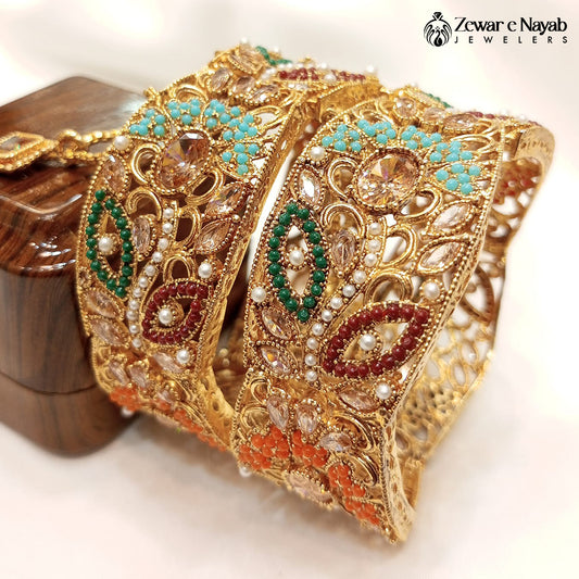 J13- Stone Work Bangles