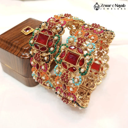 J18- Stone Work Bangles