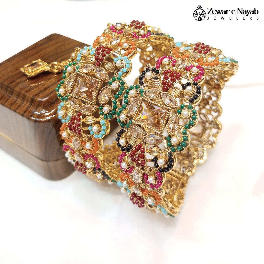 J18- Stone Work Bangles